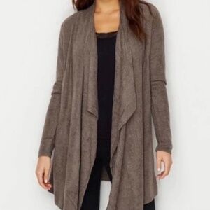 Barefoot Dreams-CozyChic Lite-Sweater-Wrap-Cardigan-Brown-Cozy-Holiday-Size S/M